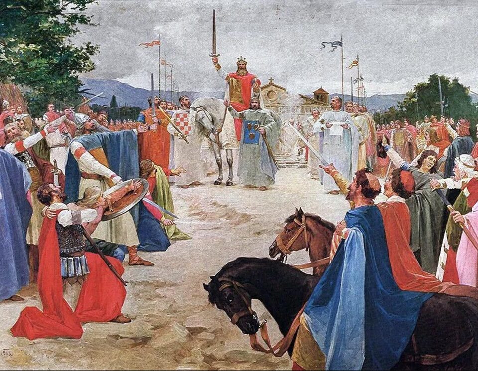 The crowning of the croatian king tomislav